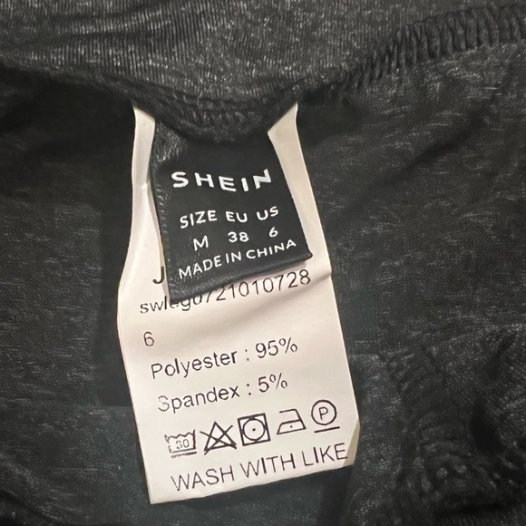 🆕 SHEIN high rise drawstring waist charcoal gray leggings medium - Picture 8 of 12